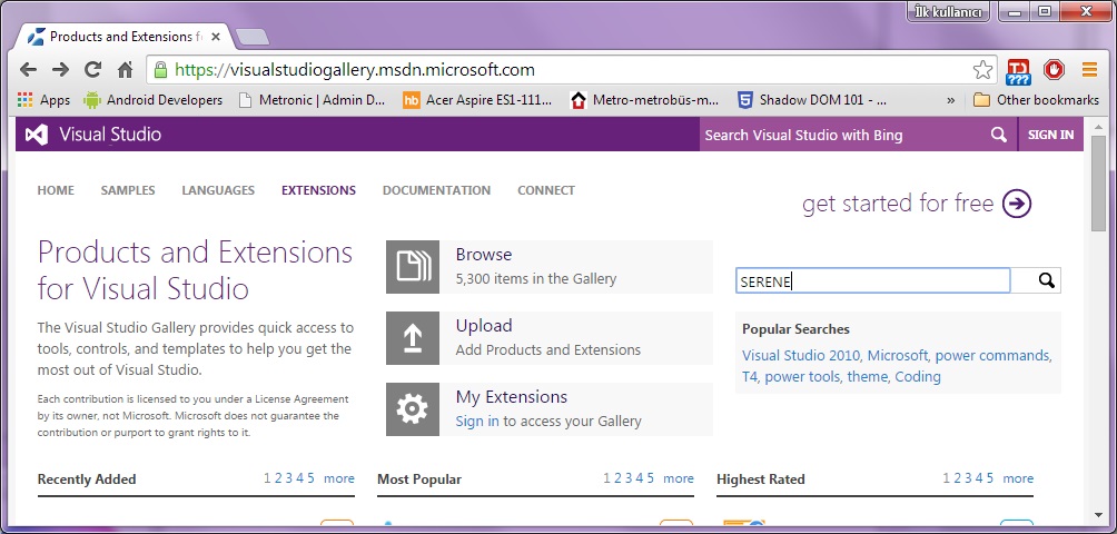 Visual Studio Gallery