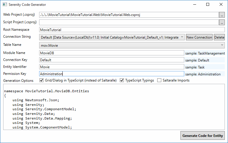 Movies Code Generator