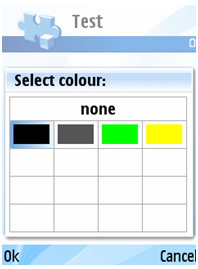Color selection grid