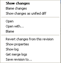 The Log Dialog Bottom Pane with Context Menu