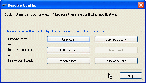 The Merge Conflict Callback Dialog