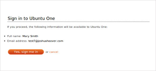 Ubuntu One 登录页面