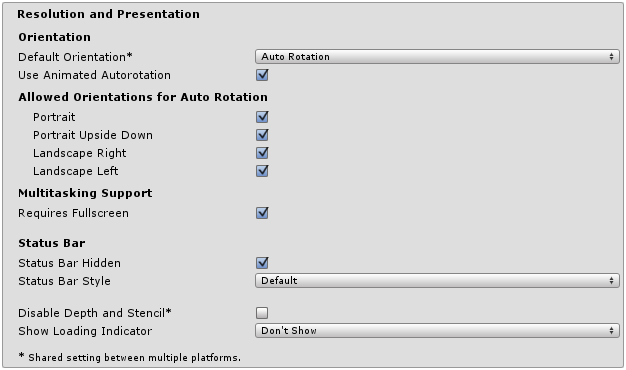 Standalone Player settings - Unity Manual