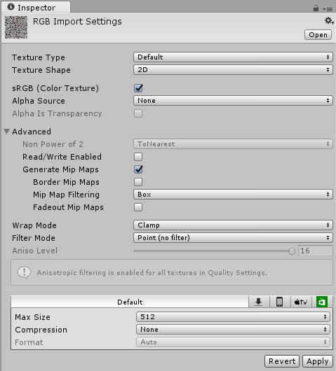 Anisotropic textures settings in Quality Settings - Unity Forum