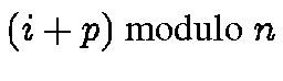 $(i+p) \mbox{ modulo } n$