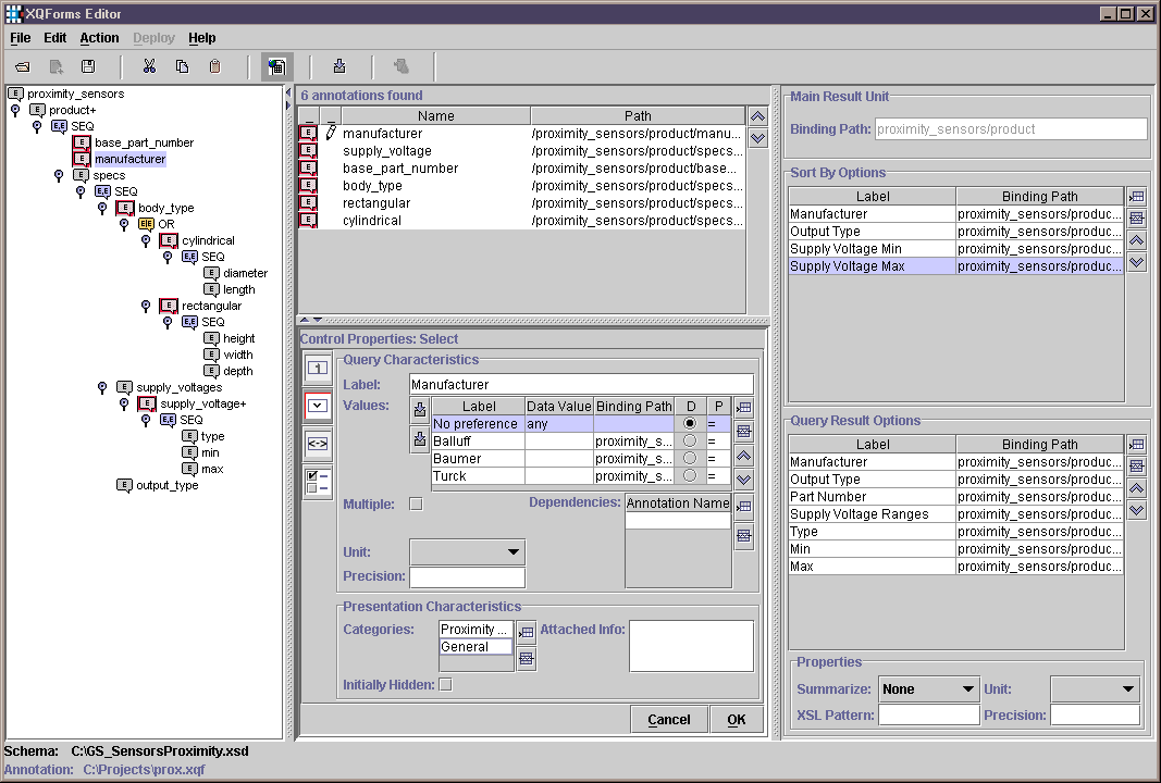 Figure 13 - XQForms Editor