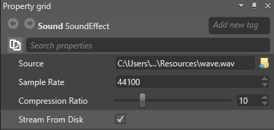 Sound asset properties