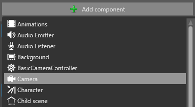 Add a component in the property grid