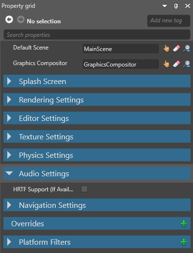 Audio settings
