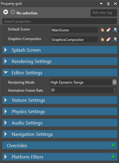 Editor settings
