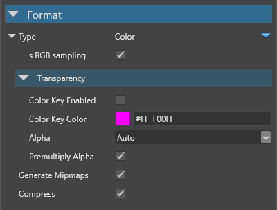 Color texture properties