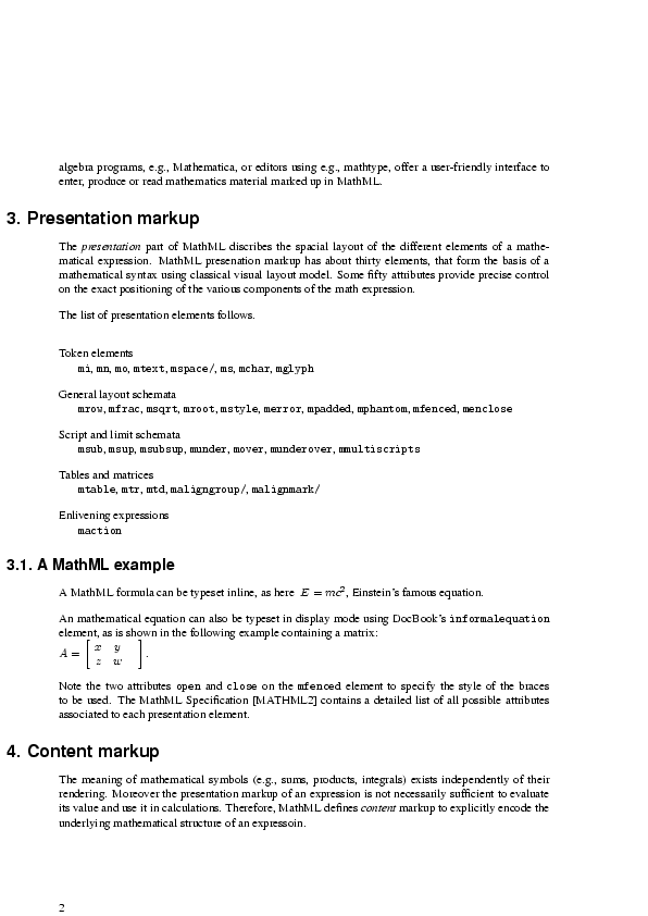 DocBook example with MathML (page 2)