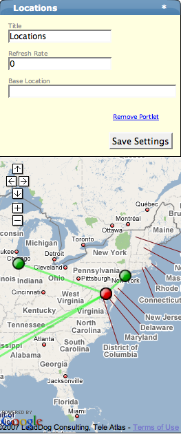 Configuring the Google Maps Portlet