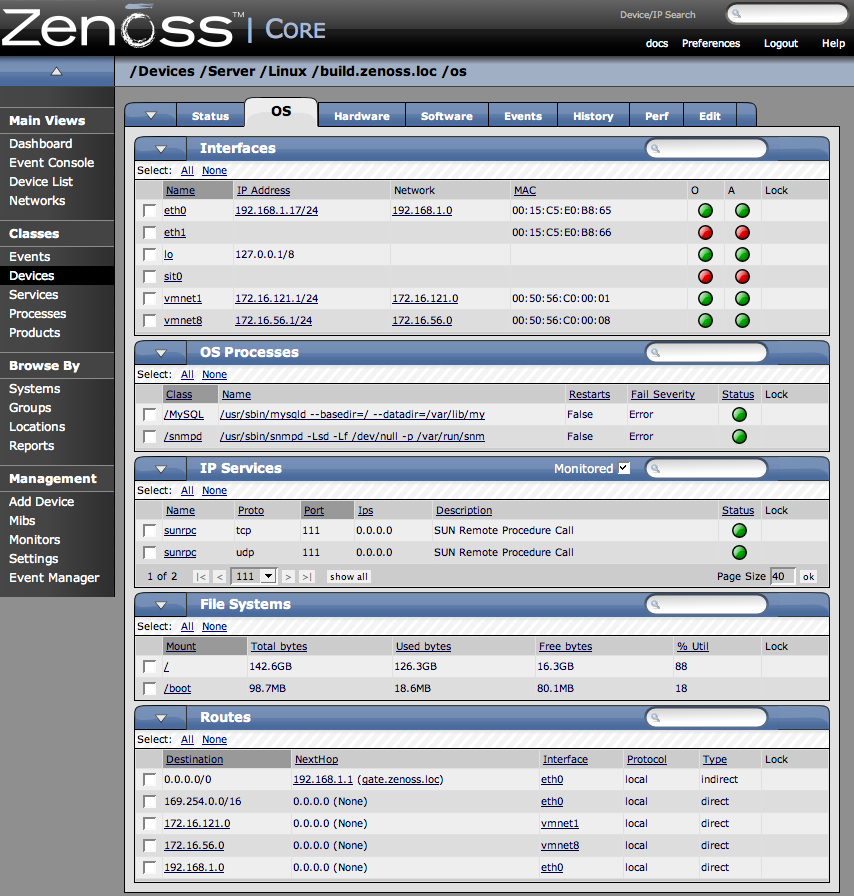 Individual Device - OS Tab